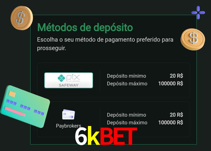 O cassino 6kbet oferece uma grande variedade de métodos de pagamento
